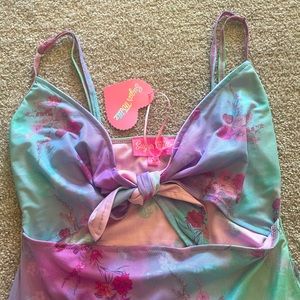 Sugar Thrillz Tie Front Mesh Dress